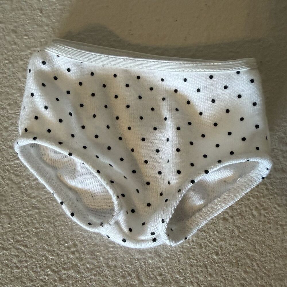 Pleasant Company Doll Undergarment Briefs, White & Black Polka Dot Cloth